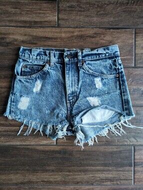 Levi's High-Rise Distressed Women’s Denim Shorts - Light Blue